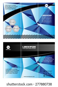 Bi-fold brochure template design with green color
