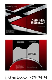 Bi-fold brochure template design with green color 