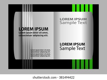 Bi-fold brochure template design with green color 
