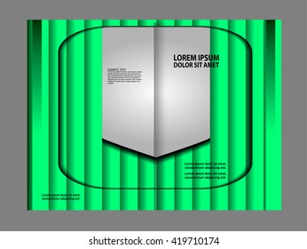 Bi-fold brochure template design with green color
