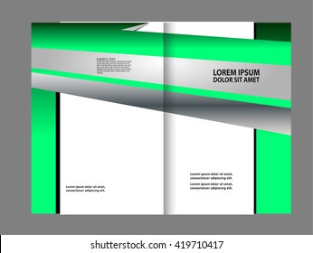 Bi-fold brochure template design with green color
