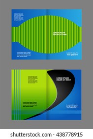 Bi-fold brochure template design with green color
