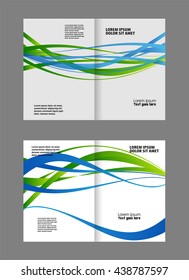 Bi-fold brochure template design with green color
