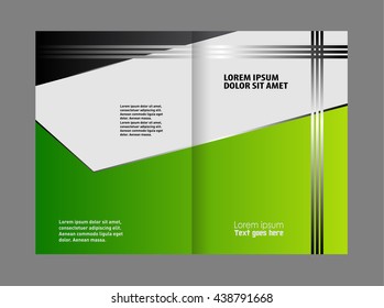 Bi-fold brochure template design with green color
