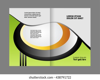 Bi-fold brochure template design with green color
