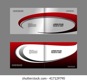 Bi-fold brochure template design with red color
