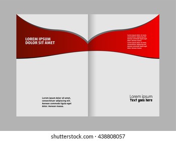 Bi-fold brochure template design with red color
