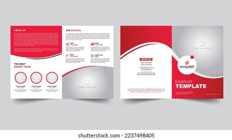 Bifold Brochure template design. Use for company profile and etc.