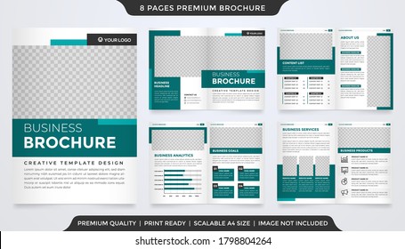 Bifold Brochure Template With Minimalist Concept And Clean Layout Use For Business Profile And Proposal