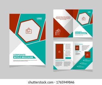 Bi-fold Brochure Template. Multipurpose template with cover, back and inside pages.