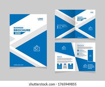 Bi-fold Brochure Template. Multipurpose template with cover, back and inside pages.