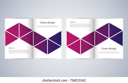Bi-fold business brochure template with abstract background