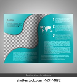 Bi-fold corporate brochure template design. Stock vector.