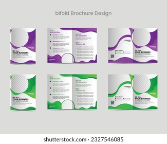 Bi-Fold Corporate Business Brochure Template Design. Company profile 02 color variation brochure template.