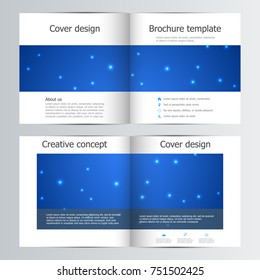 Bi-fold cover design, vector illustration