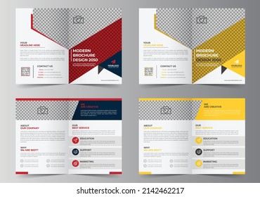 Bifold Creative Brochure Design Template for your Company, Corporate, Business, Advertising, Marketing, Agency, folded flyer, a4, template vector design.