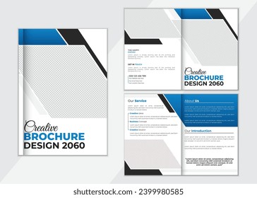 Plantilla de diseño de folletos creativos biplio para su empresa, empresa, negocio, publicidad, marketing, agencia, volante plegado, a4,