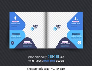 Bi-Fold Style Square Brochure. Corporate Leaflet, Cover Design