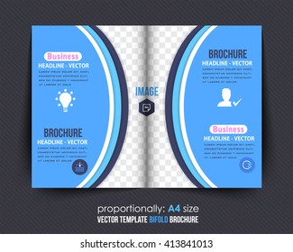 Bi-Fold Style Square Brochure. Corporate Leaflet, Cover Design