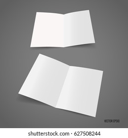 Papel de plantilla blanco biplible. Ilustración vectorial.