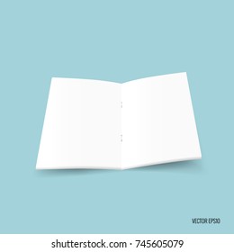 Bifold white template paper. Vector illustration.