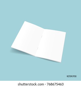 Bifold white template paper. Vector illustration.