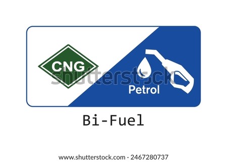 Bi-Fuel Icon. The Two fuels are Stored in Separate tanks. The Driver can Switch between the Fuels.