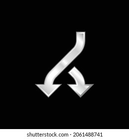 Bifurcation Arrow silver plated metallic icon