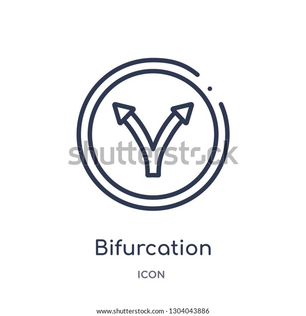 bifurcation icon from\
user interface outline collection. Thin line bifurcation icon\
isolated on white\
background.