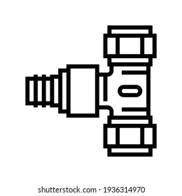 bifurcation pipe of drainage system line icon vector. bifurcation pipe of drainage system sign. isolated contour symbol black illustration
