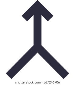 Bifurcation Road Vector Icon 