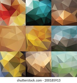 Big abstract geometric triangle background set
