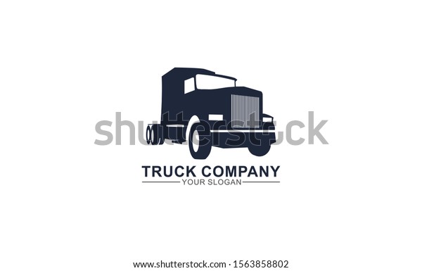 Big abstract truck, tractor head\
silhouette logo template vector icon , illustration, design header\
for logistic or\
transportations.
