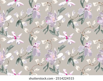 Big Abstract Watercolor magnolia flowers and buds. Plant background for fashion, wallpapers, print. Trendy floral design	