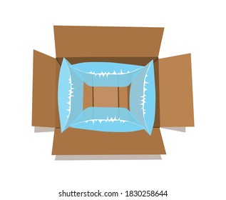 Big Air Cushion Pillow Bag for Packing with post box ,Vector illustation.