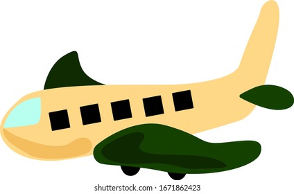 Big air plane, illustration, vector on white background.