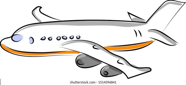 Big aircraft, illustration, vector on white background.