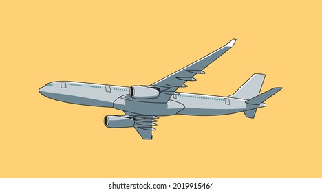 Big airplane cartoon transportation illustration