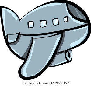 Großes Flugzeug, Illustration, Vektorillustration auf weißem Hintergrund.