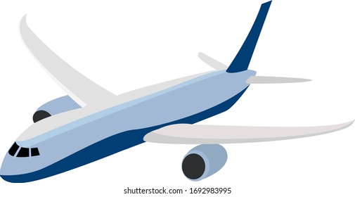 Big airplane, illustration, vector on white background