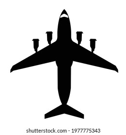 big airplane transportation icon flat vector design