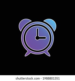 Icono de vector de gradiente azul del reloj de alarma grande