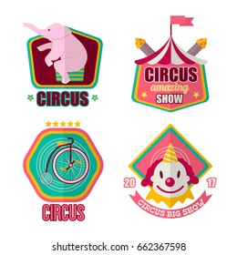 Gran espectáculo de circo 2017 conjunto de emblemas promocionales