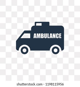 Big Ambulance Facing Left vector icon isolated on transparent background, Big Ambulance Facing Left transparency concept can be used web and mobile