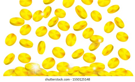 A big amount of golden coins background, a lot of money, business success concept. Premium quality vector design.
