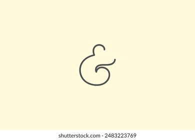 Big ampersand symbol icon vector image editable background