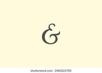 Big ampersand symbol icon vector image editable background