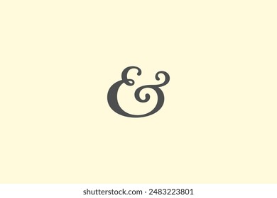 Big ampersand symbol icon vector image editable background
