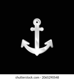 Big Anchor silver plated metallic icon