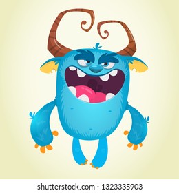 Big angry cartoon monster. Funny monster illustration